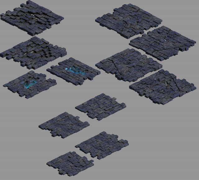 real palace-lower terrain 02 3D Model .c4d .max .obj .3ds .fbx .stl .blend