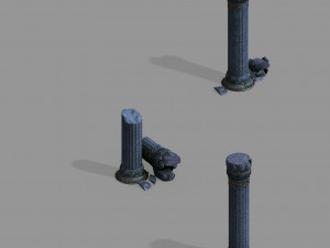 zhentian palace-pillar-damaged Modèle 3D