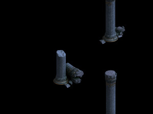 zhentian palace-pillar-damaged 3D 모델