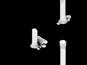 zhentian palace-pillar-damaged 3D 모델