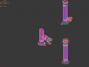 zhentian palace-pillar-damaged 3D 모델