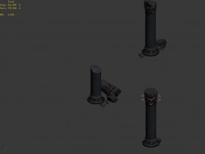 zhentian palace-pillar-damaged 3D 모델