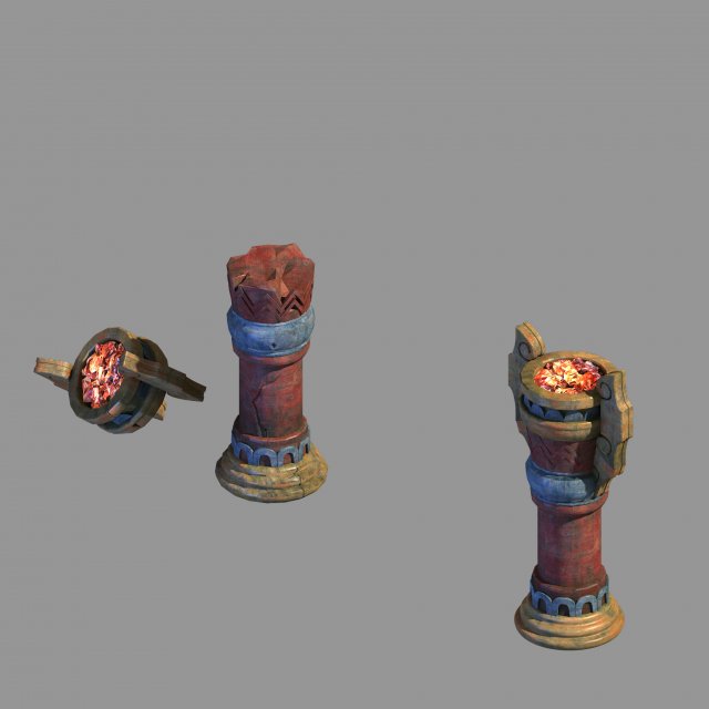 zhentian palace-pillars-small objects 3D Model .c4d .max .obj .3ds .fbx .stl .blend 