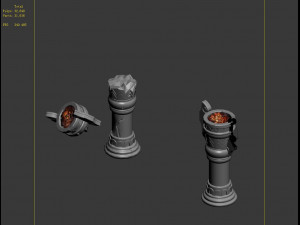 zhentian palace-pillars-small objects 3D Model