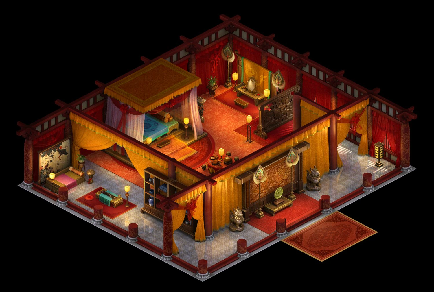ancient china-interior 147 3D Model .c4d .max .obj .3ds .fbx .stl .blend 