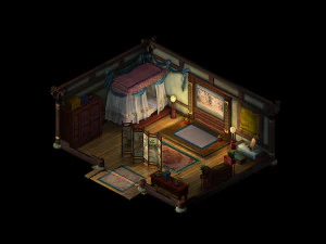 china-girls-水映仙室内 3D 模型