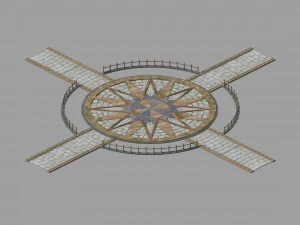 main city-outside the main hall-square 3D Model