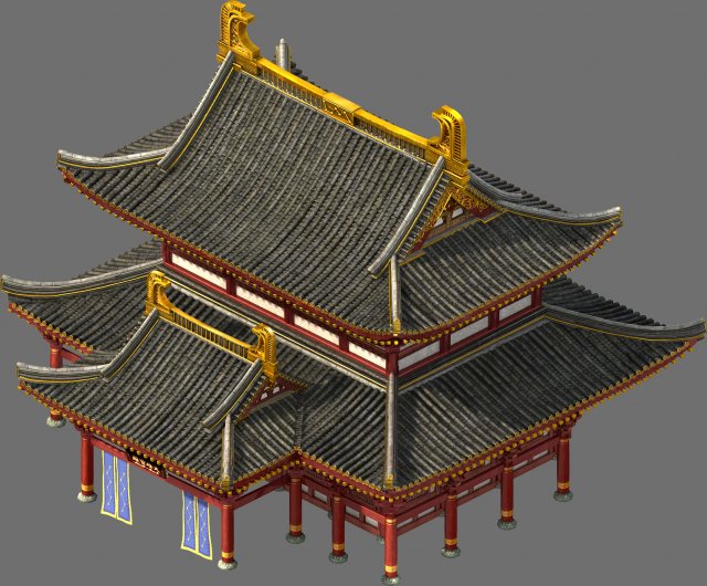 religion-taoism-main building 11 Model 3D .c4d .max .obj .3ds .fbx .stl .blend 