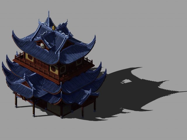 religion-taoism-main building 12 3D मॉडल .c4d .max .obj .3ds .fbx .stl .blend 