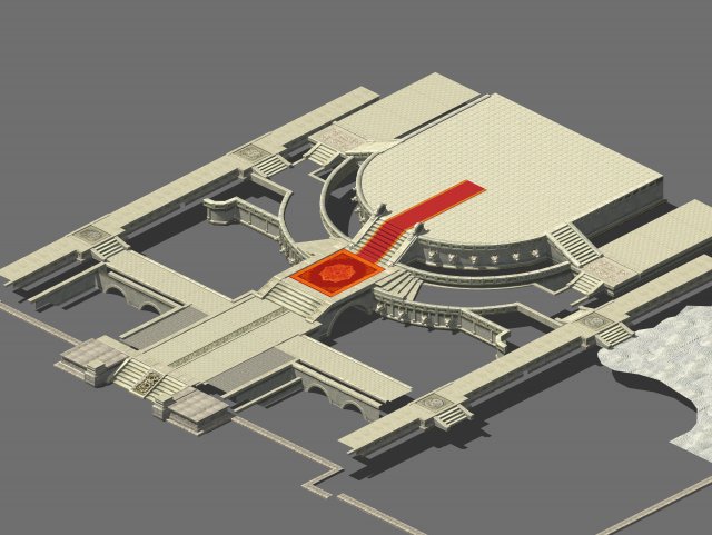 religion-taoism-main building 12 Model 3D .c4d .max .obj .3ds .fbx .stl .blend 