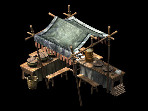 song dynasty-props-bun stall Model 3D