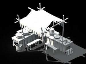 song dynasty-props-bun stall Model 3D