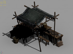 song dynasty-props-bun stall Model 3D