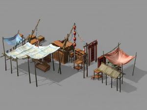 गीत राजवंश-प्रॉप्स-फर्नीचर 3D मॉडल