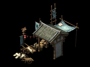 song dynasty-props-rice vendor Modèle 3D