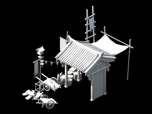 song dynasty-props-rice vendor Modèle 3D