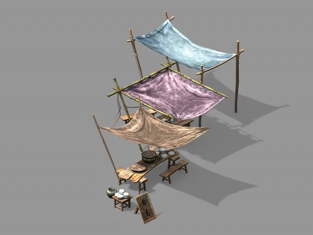 song dynasty-props-noodle stall 3Dモデル .c4d .max .obj .3ds .fbx .stl .blend 