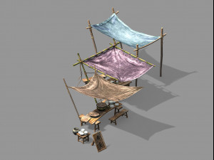song dynasty-props-noodle stall Modelo 3D