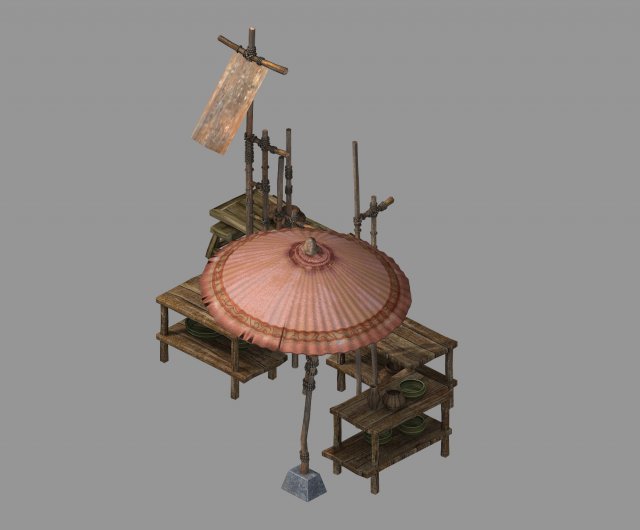 song dynasty-props-vendor 3D 모델 .c4d .max .obj .3ds .fbx .stl .blend 