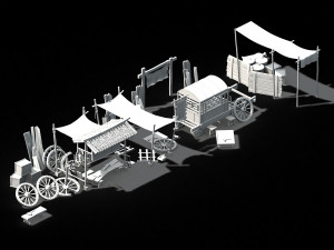 song dynasty-props-maintenance car Modelo 3D