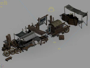 song dynasty-props-maintenance car 3D Model