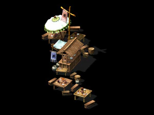 song dynasty-embankment-vendor 3D Model