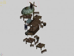 song dynasty-embankment-vendor 3D Model