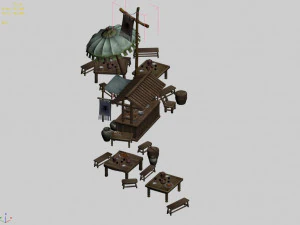 song dynasty-embankment-vendor 3D Model