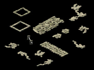 song dynasty-terrain-broken brick 3D Model