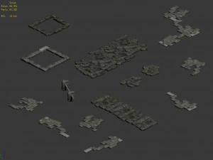 song dynasty-terrain-broken brick 3D Model