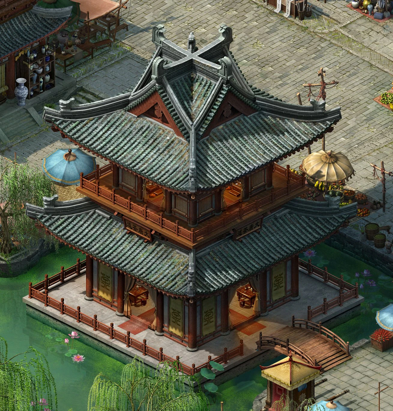 song dynasty-dongshi-tea house 3D Model .c4d .max .obj .3ds .fbx .stl .blend 