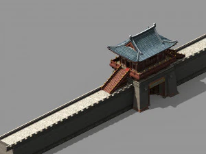 गीत राजवंश-पूर्व शहर-शहर द्वार 3D मॉडल