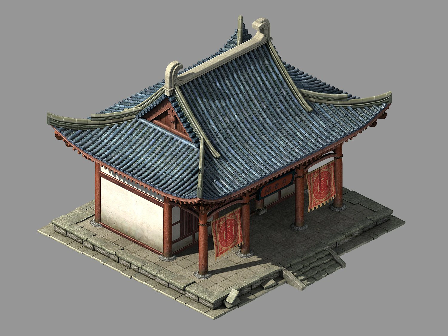 song dynasty-east city-matchmaker shrine 3D Model .c4d .max .obj .3ds .fbx .stl .blend