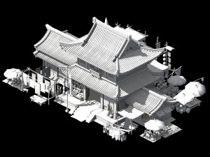 song dynasty-dongshi-calligraphy and painting shop 3D Model
