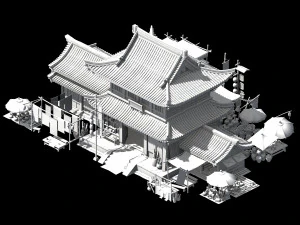 song dynasty-dongshi-calligraphy and painting shop 3D Model