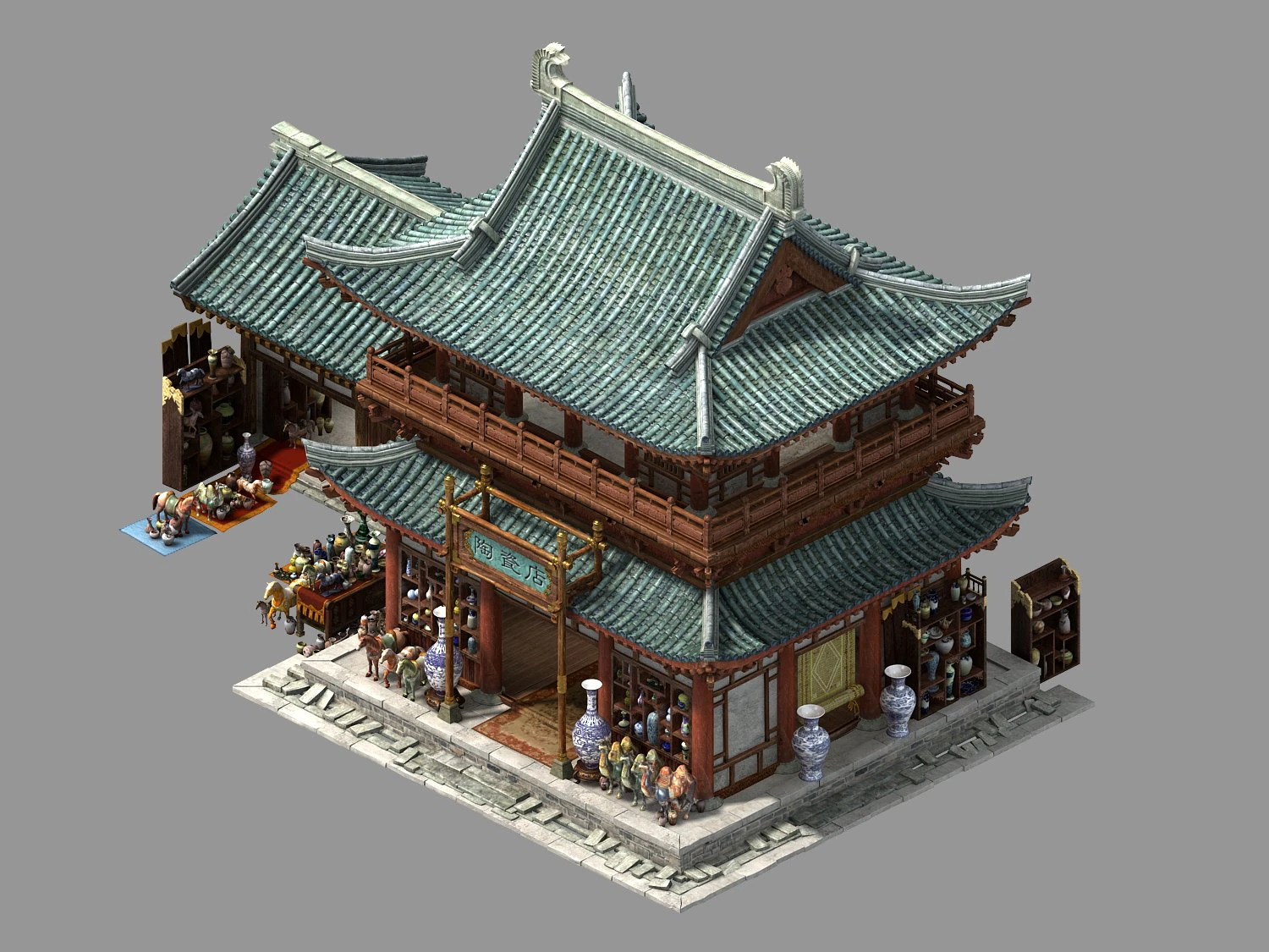 song dynasty-dongshi-ceramic shop 3D Model .c4d .max .obj .3ds .fbx .stl .blend