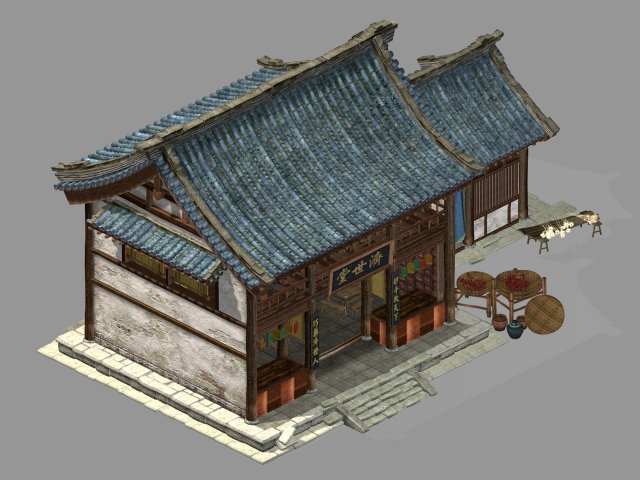song dynasty-dongshi-drugstore 3D Model .c4d .max .obj .3ds .fbx .stl .blend 