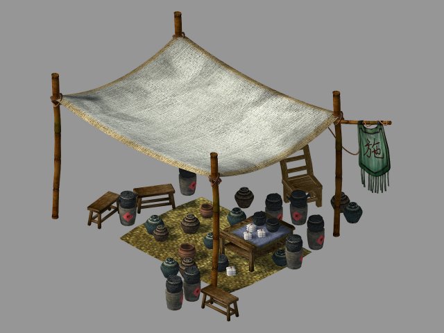 song dynasty-dongshi-medicine stall Model 3D .c4d .max .obj .3ds .fbx .stl .blend 
