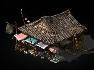 song dynasty-east city-grocery store Modèle 3D