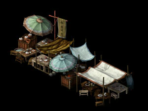 song dynasty-east city-miscellaneous stall 01 3D Model