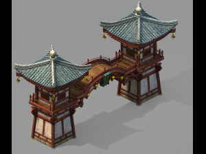 song dynasty-gate building 001 3D Model
