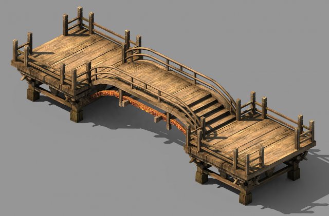 song dynasty-wooden bridge 01 3D Модель .c4d .max .obj .3ds .fbx .stl .blend 