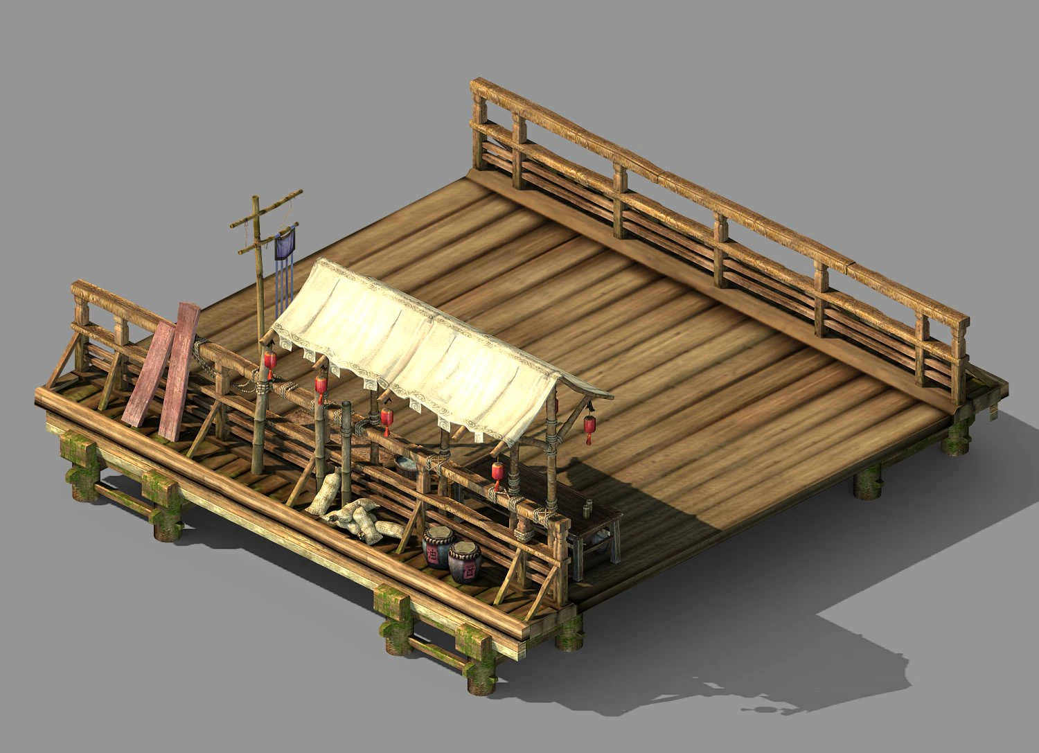 song dynasty-wooden bridge 02 3D Model .c4d .max .obj .3ds .fbx .stl .blend 