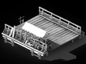 song dynasty-wooden bridge 02 3D Model