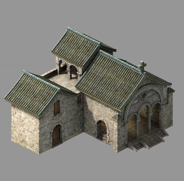 song dynasty-western-style chapel 01 3D Model .c4d .max .obj .3ds .fbx .stl .blend 