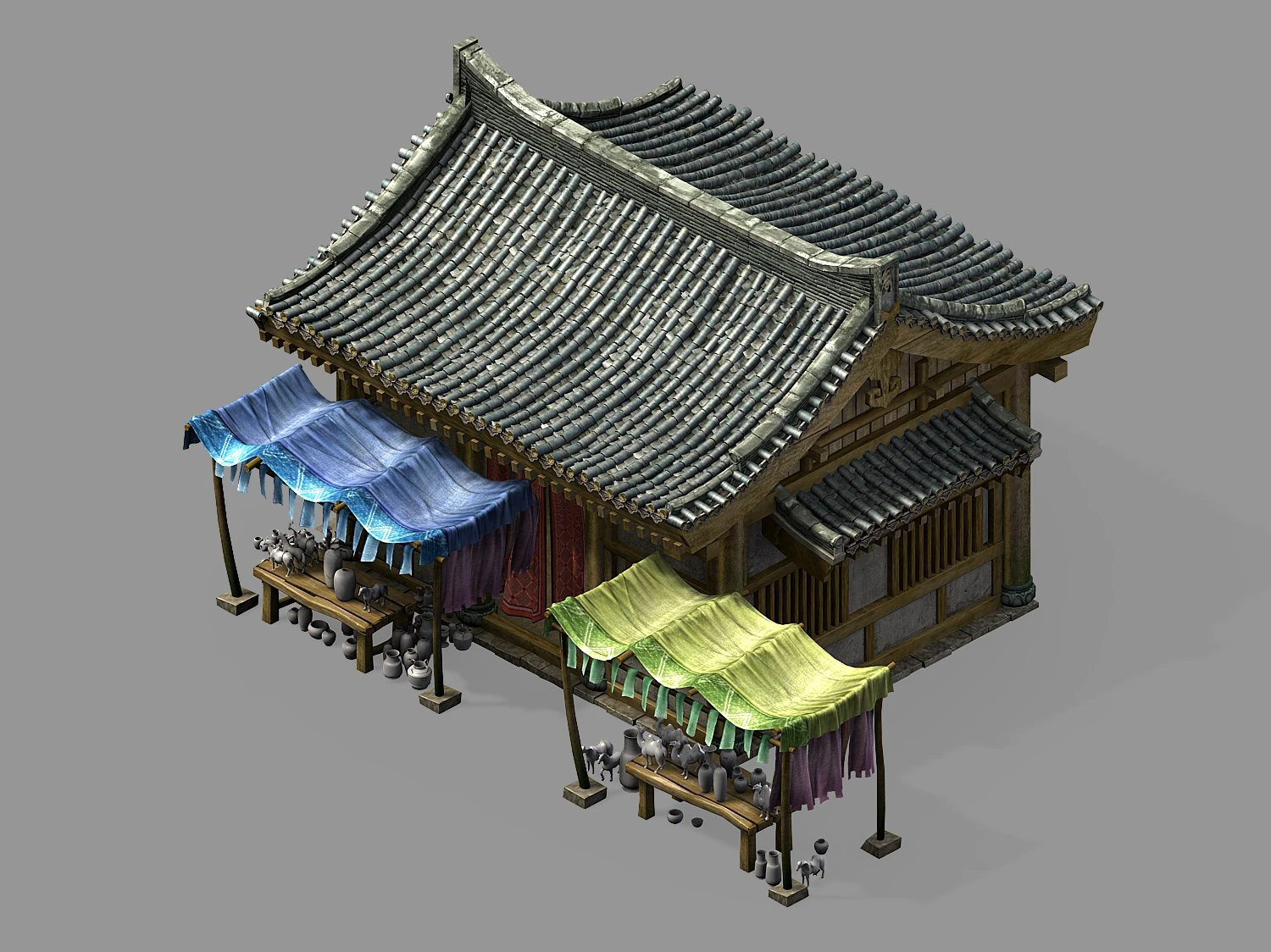 song dynasty-grocer 01 3D Model .c4d .max .obj .3ds .fbx .stl .blend 