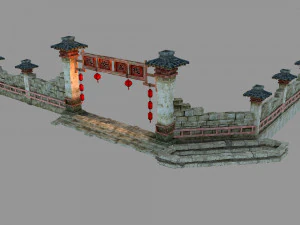 dinast&iacute;a Song-barandilla de la estaci&oacute;n de autobuses de Changan Modelo 3D