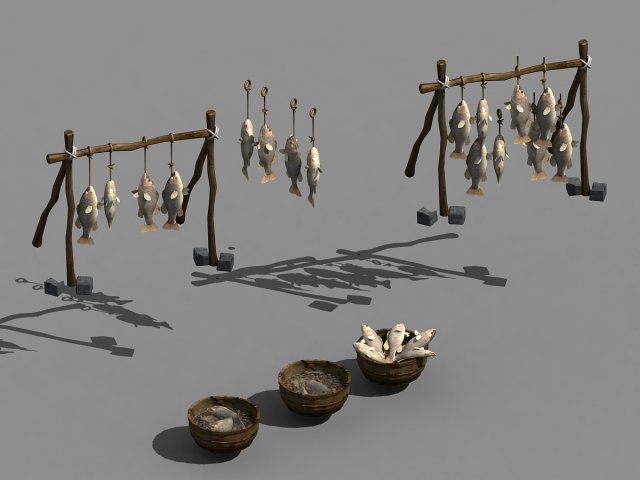 aolai country-fishing-fish-net 01 3D Model .c4d .max .obj .3ds .fbx .stl .blend 