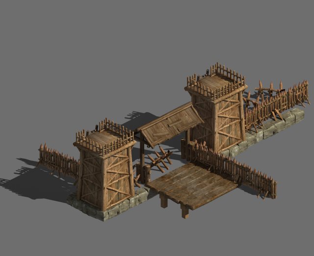 fort-small barracks 12 Modelo 3D .c4d .max .obj .3ds .fbx .stl .blend 