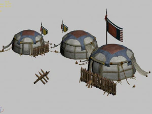 fort-small barracks-tent 9 3D Model